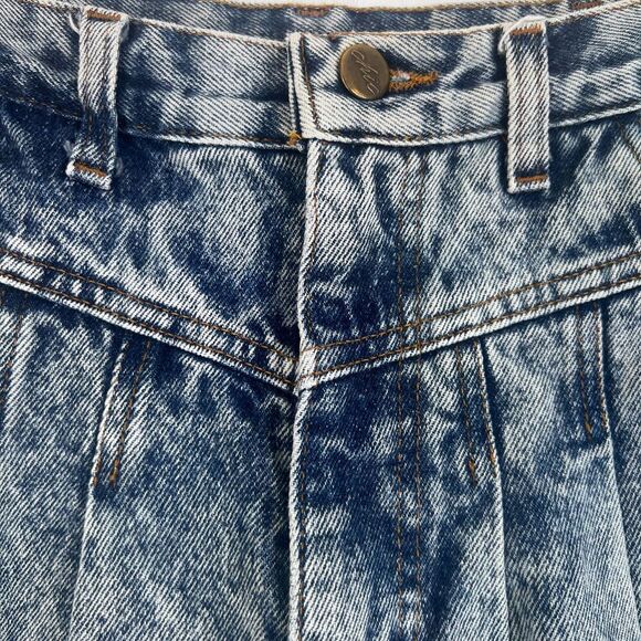 Chic VTG Y2K Acid Wash Pleated‎ Front Denim Jeans Size 8* (0-2 SMALL)* Retro 80s - Picture 4 of 11